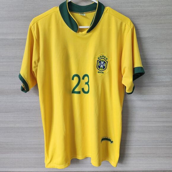 Lumafi Fernanda Brasil Soccer Jersey Football Robinho # 23 Mens XL Yellow Retro - Picture 1 of 8